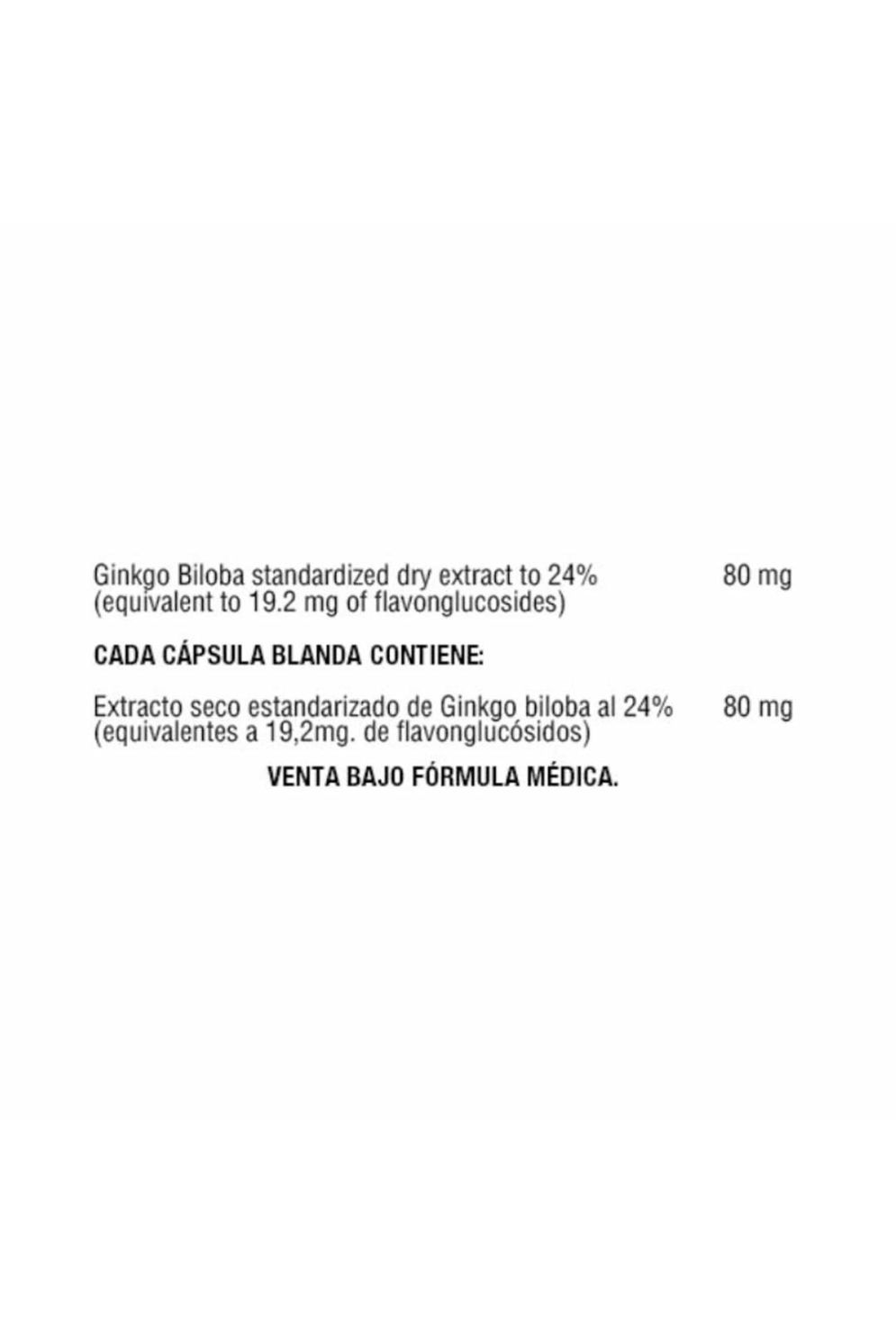 Ginkgo Biloba 80 mg
(60 Softgels)