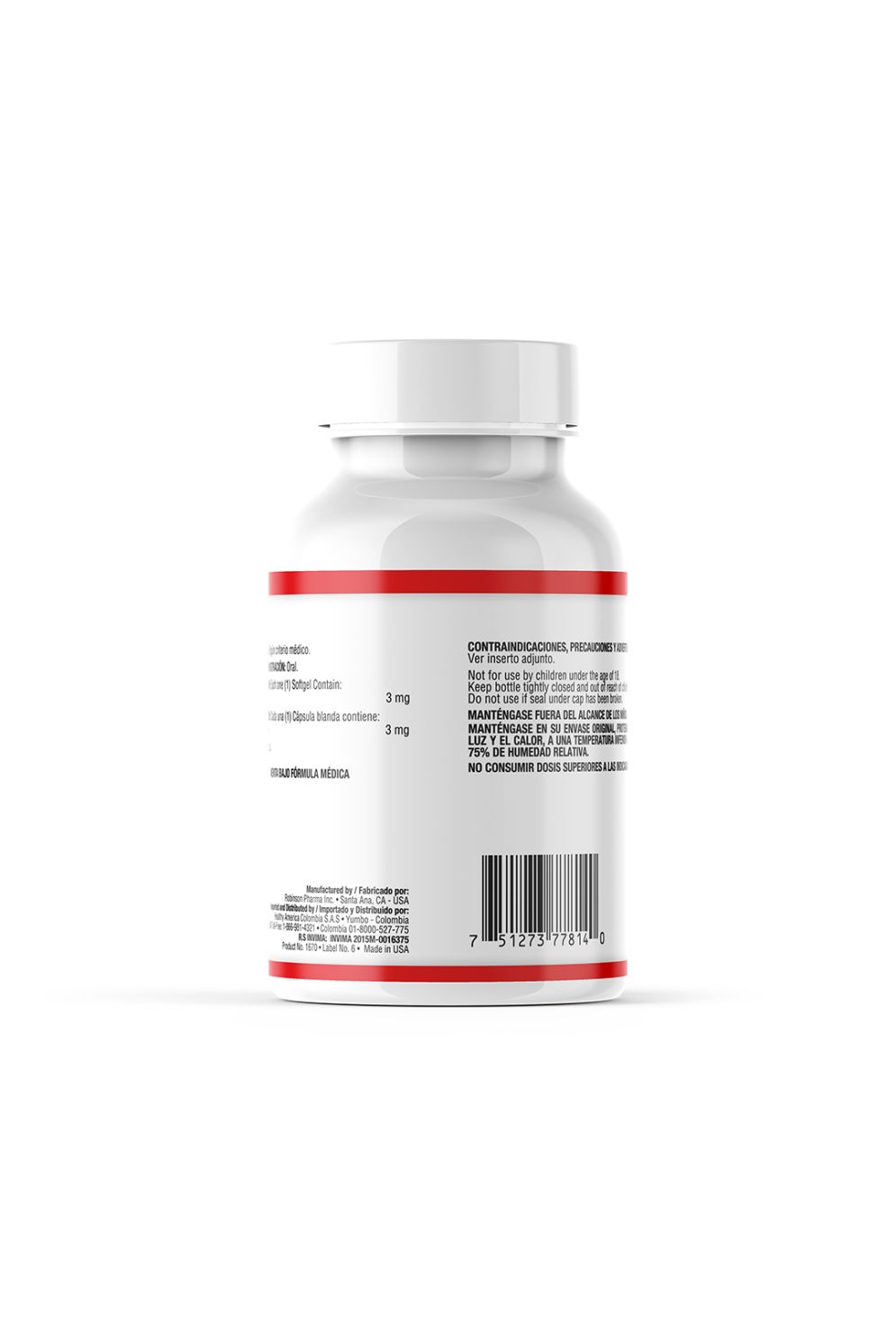 Melatonina 3 mg
(120 Softgels)