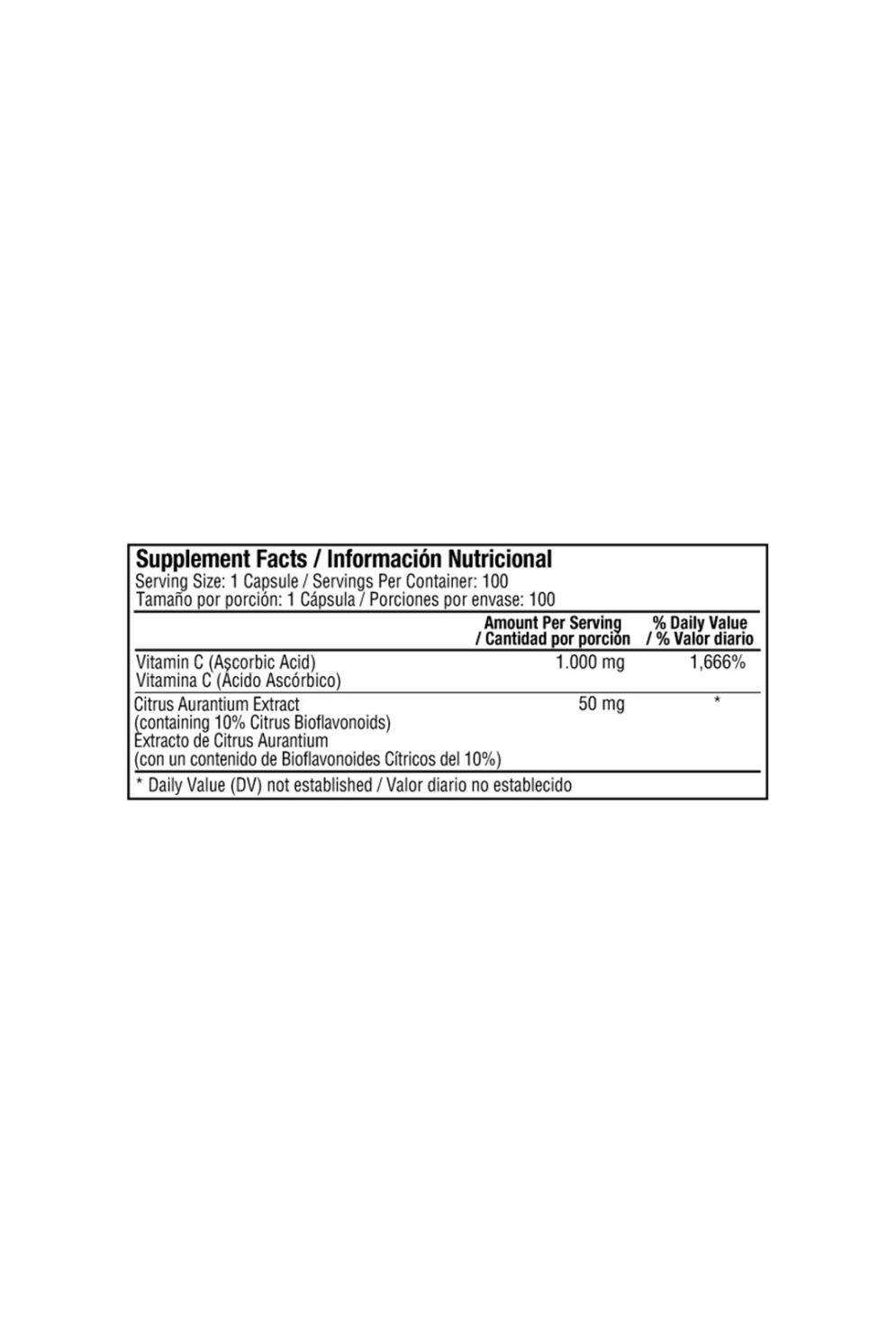 Vitamina C 1000Mg X 100 Capsulas