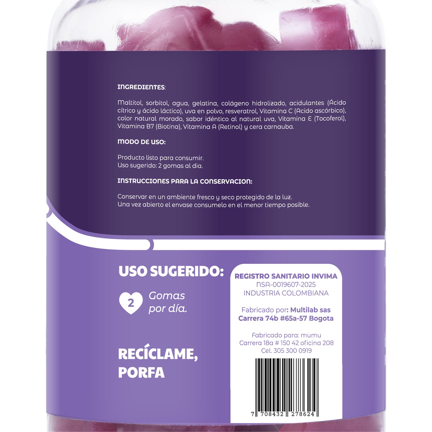 GOMITAS RESVERATROL 210 GR MUMU