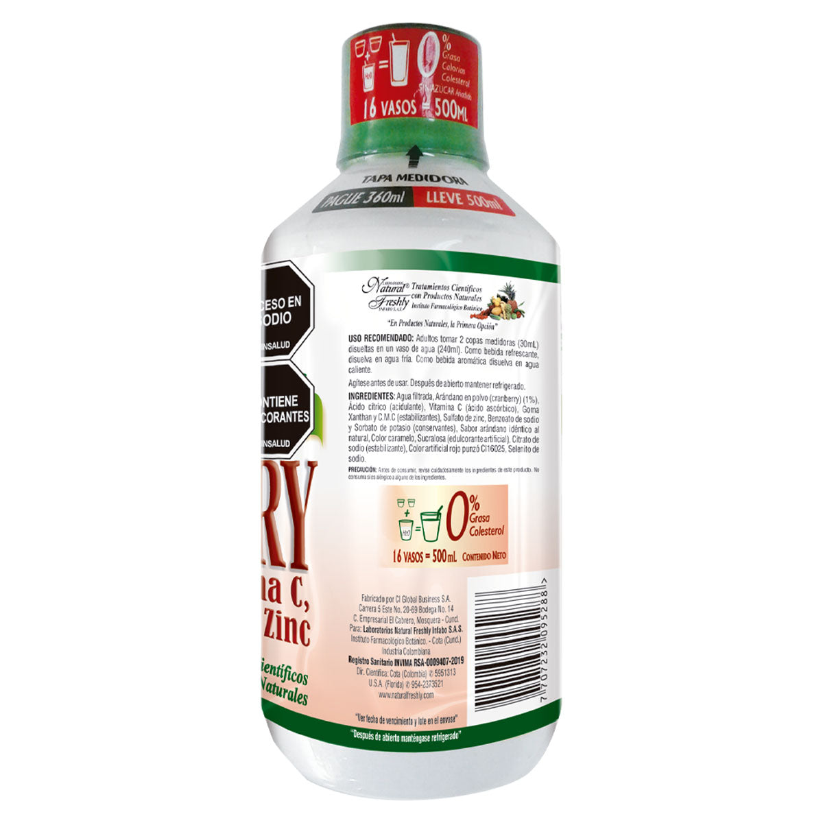 Bebida Funcional concentrada de cranberry