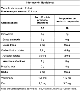Citrato de magnesio sabor a limón con vitamina c y zinc
