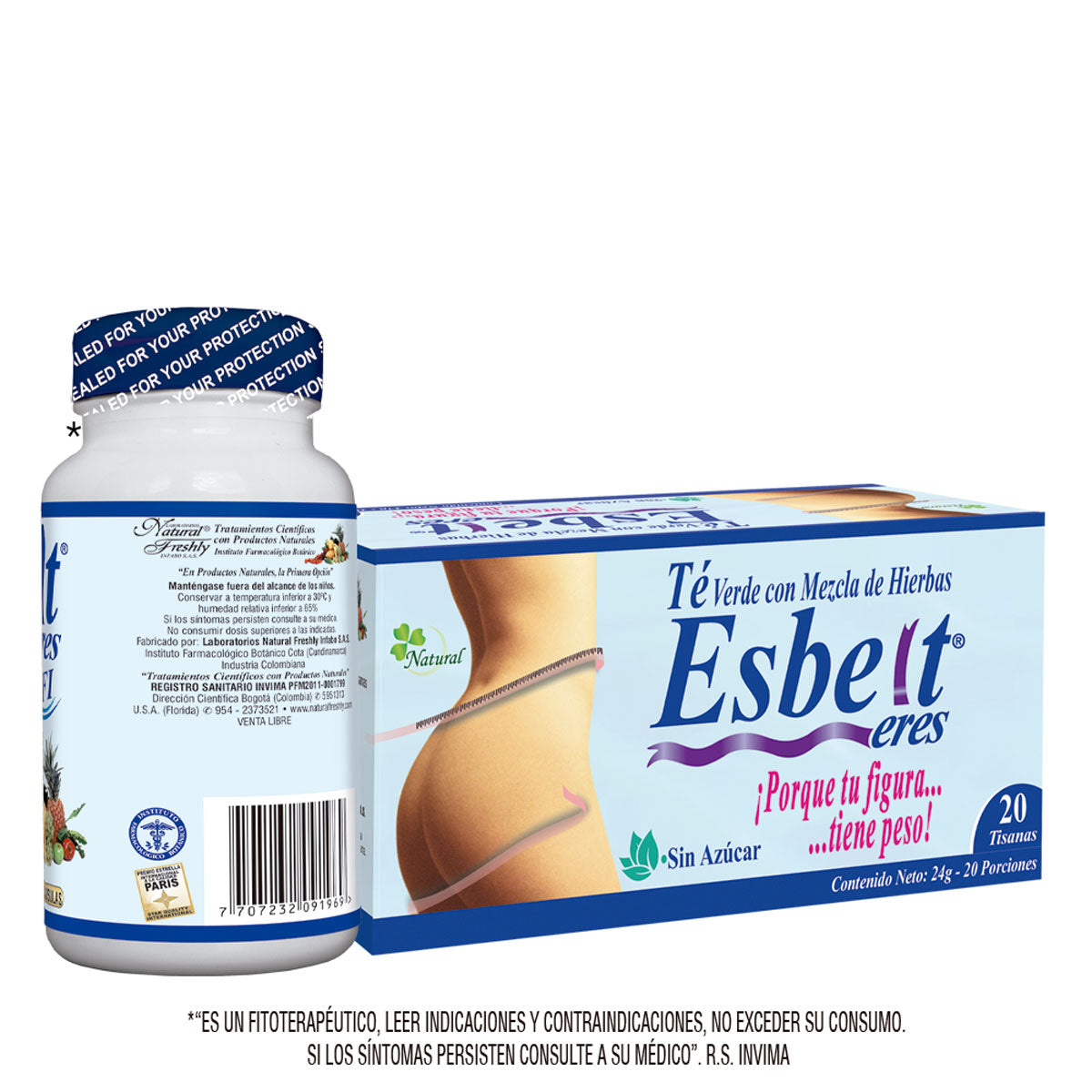 Esbelt, Frasco x 50capsulas gratis Te x20 tisanas