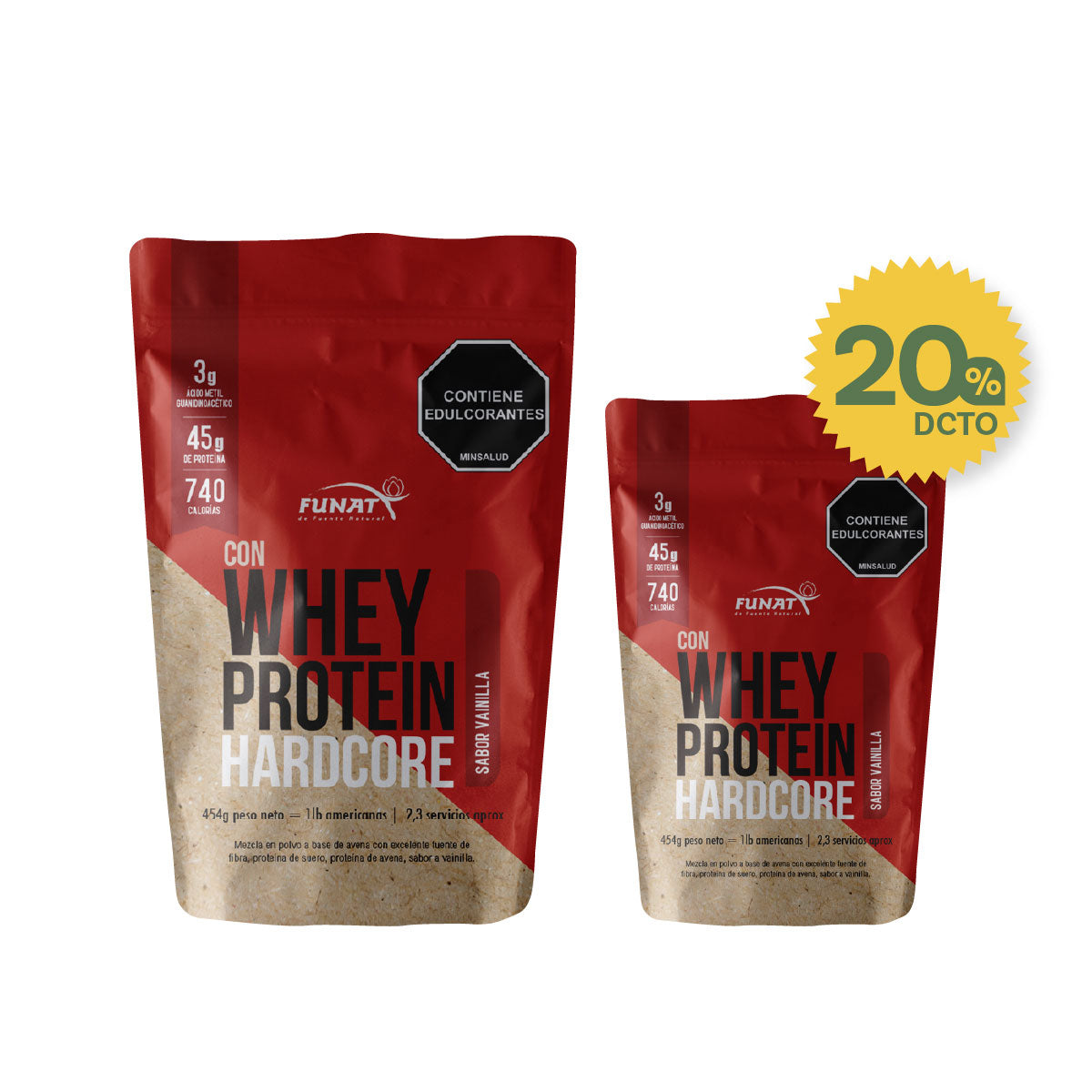 Compra Whey Protein Hardcore 2lb Vainilla y Lleva la segunda con 20% OFF
