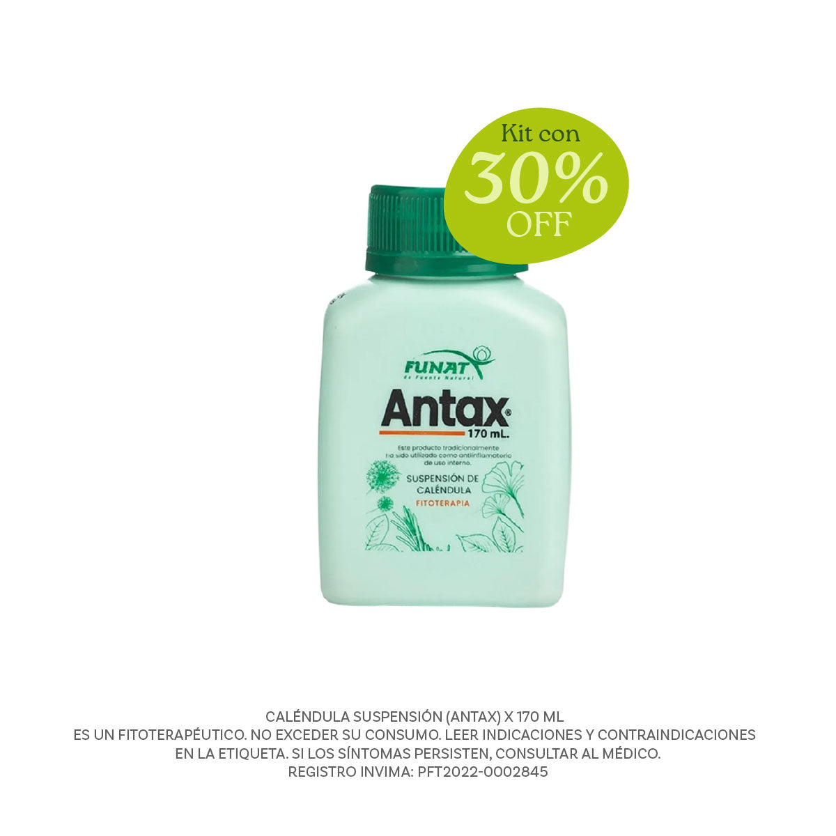 Lleva Caléndula Suspensión (Antax) x 170 Ml, Esencia floral Echinacea 25 Ml Y Zinc plus x 30 Tabletas Con un 30% OFF