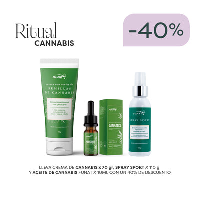 Lleva Ritual Cannabis: Contiene Crema De Cannabis, Spray Sport y Aceite De Cannabis Funat, con un 40% Off