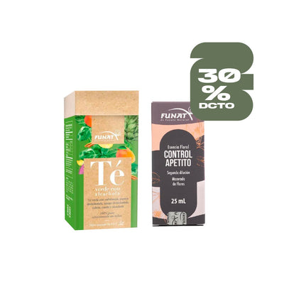 Por la compra de te verde adelgaz caja x 30 sobres lleva esencia floral control apetito 25ml con un 30% de descuento