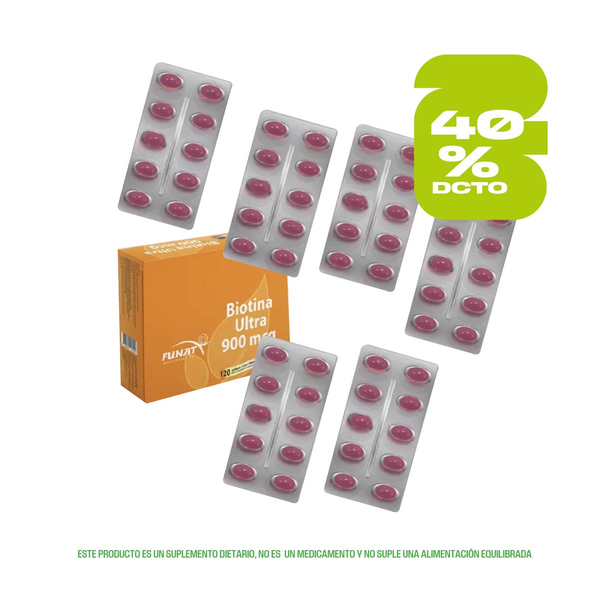 Lleva 6 unidades de Blister Biotina Ultra x10 cáps. con un 40% de descuento