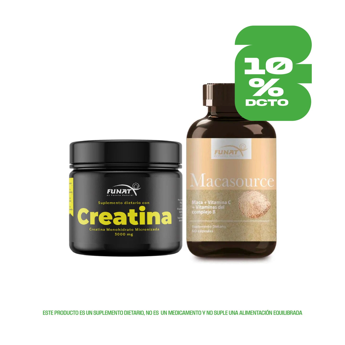 Por la compra de Creatina Monohidrato 150 g + 10% OFF en Macasource (60 cáps.)