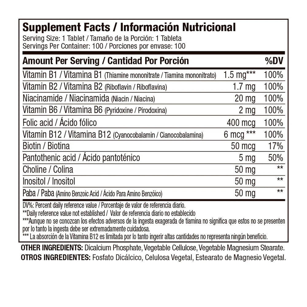 B- complex x100 tabletas