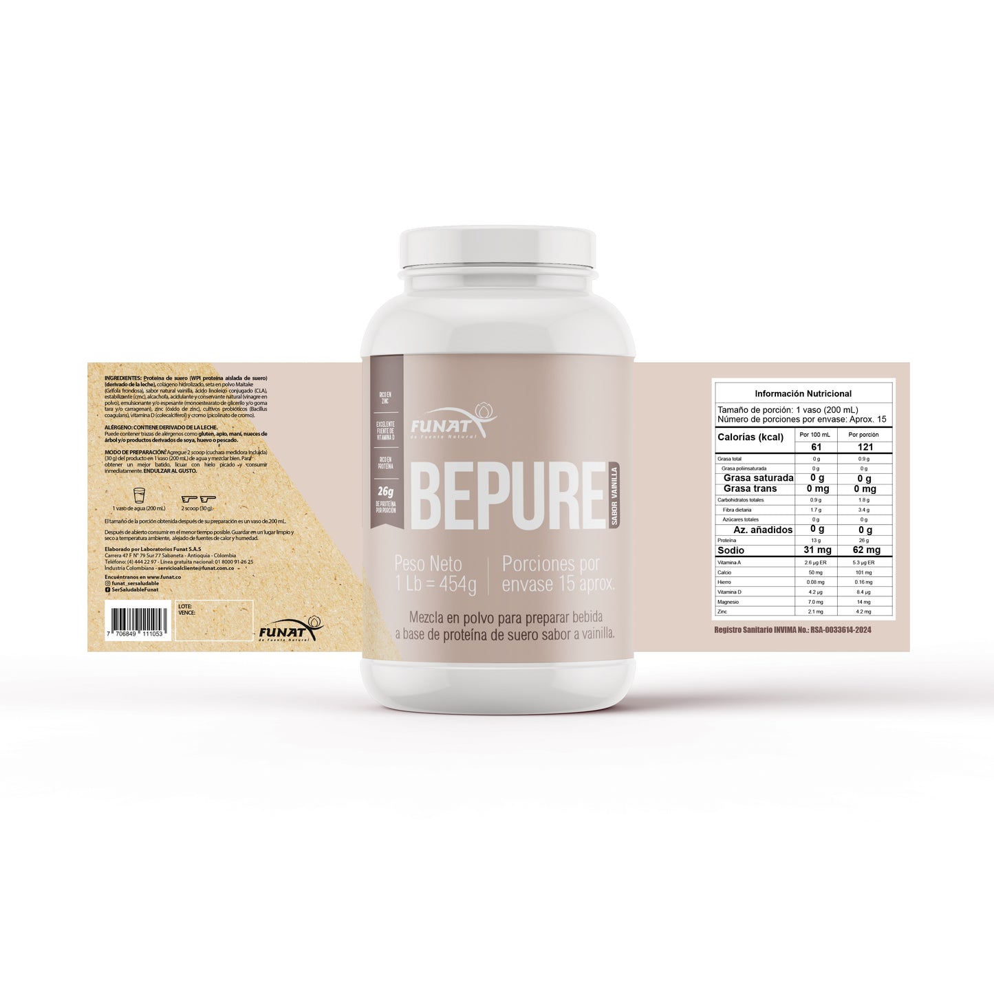 BEPURE PROTEIN 1LB - Proteína de suero