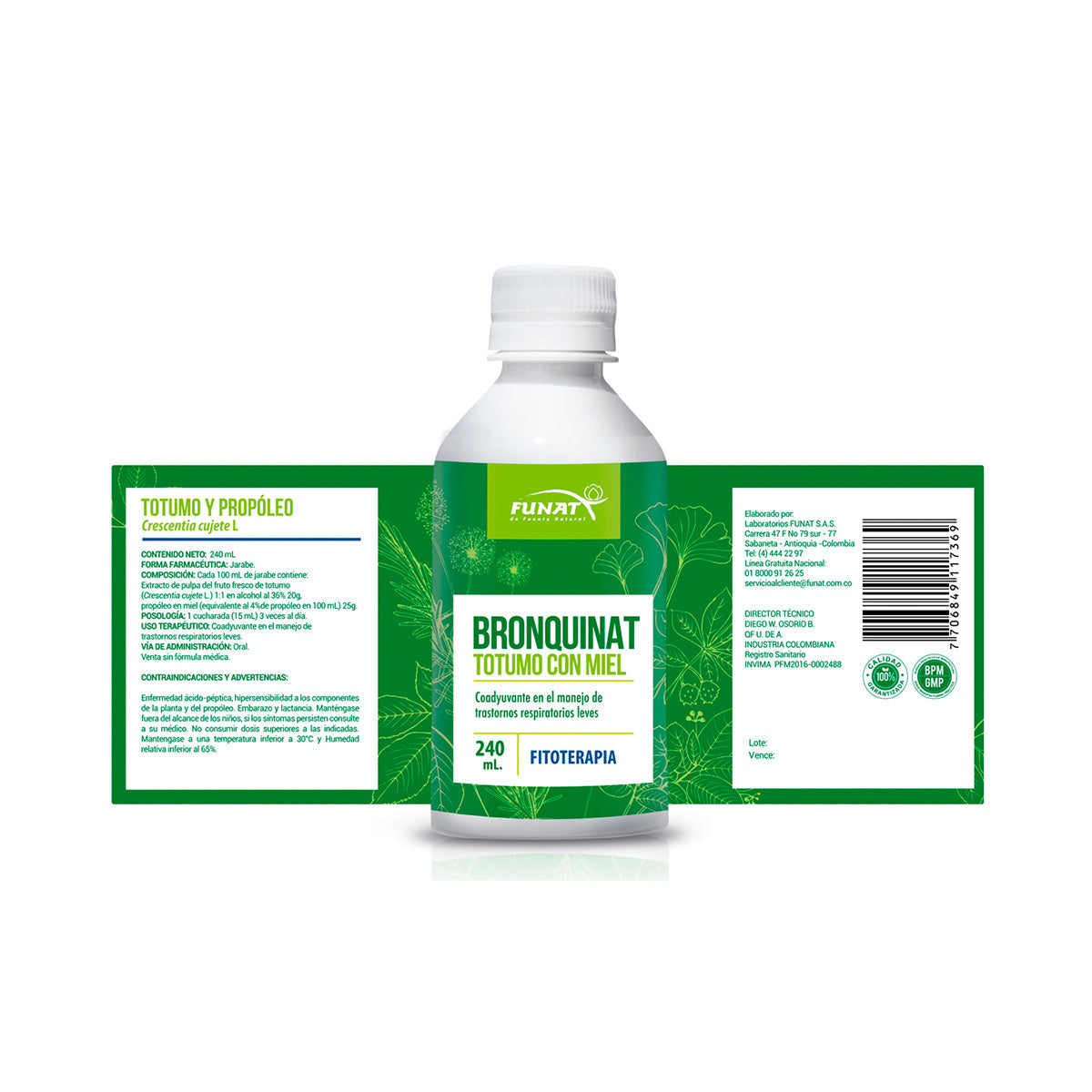 Bronquinat totumo con miel 240 mL