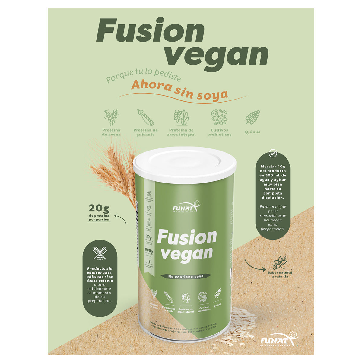 Fusion Vegan protein sin soya