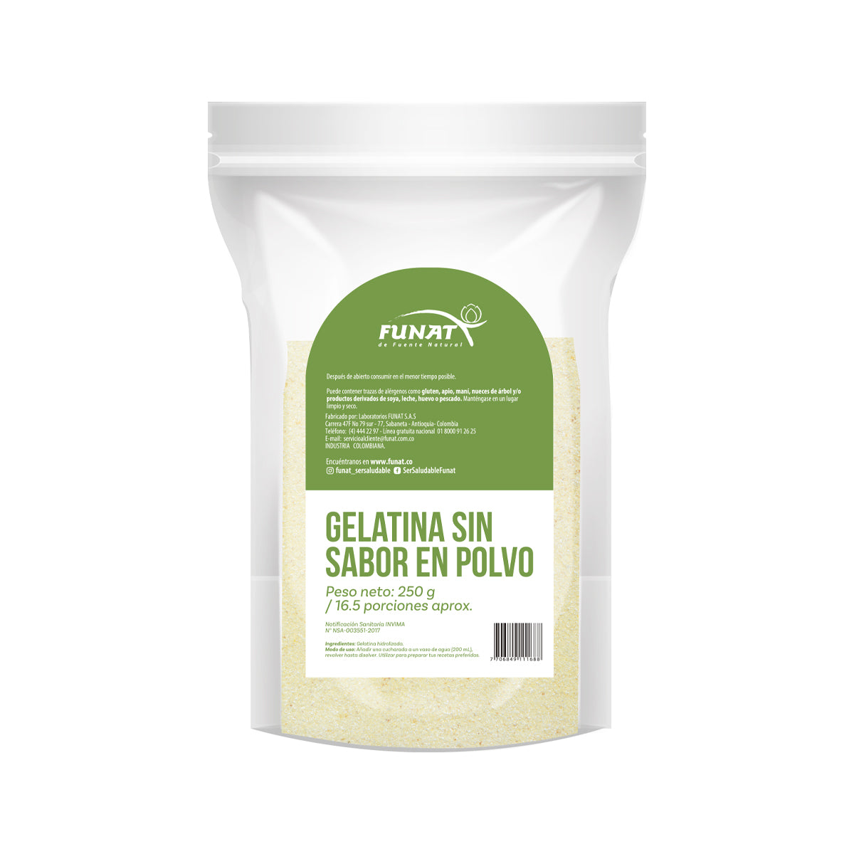 Gelatina sin sabor 250 g