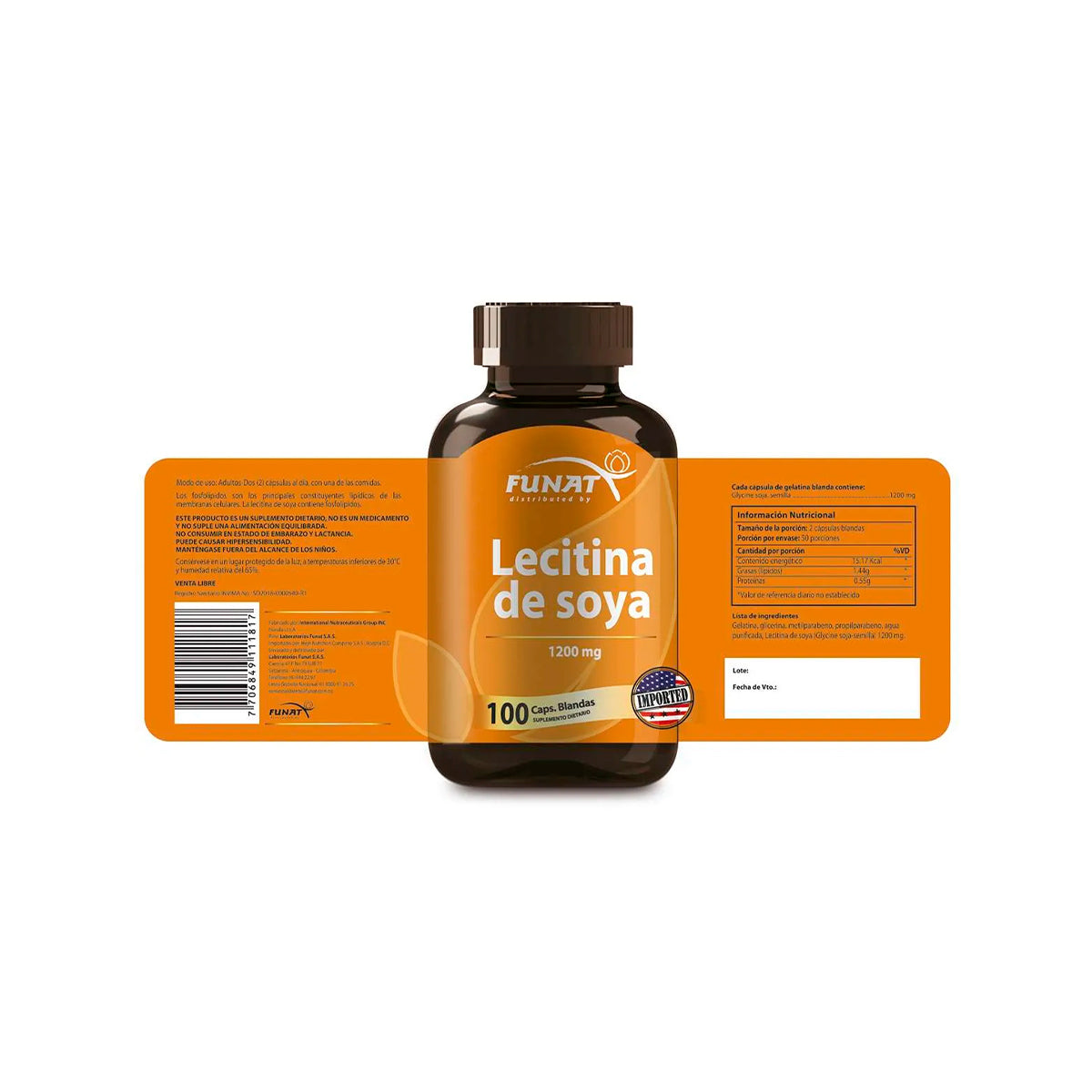 Lecitina de soya 100 softgels