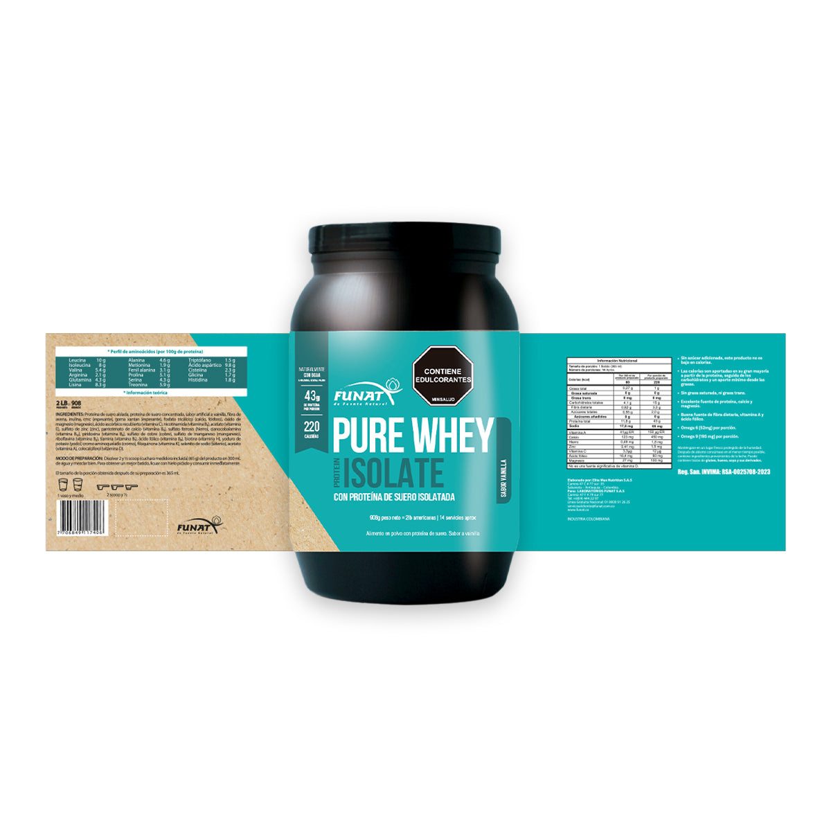 Pure whey protein Isolate 2 LB