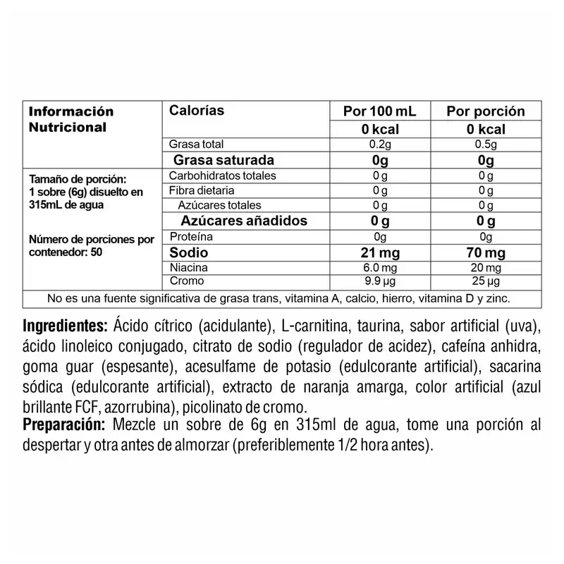 Sachet burner stack x 6 Gr