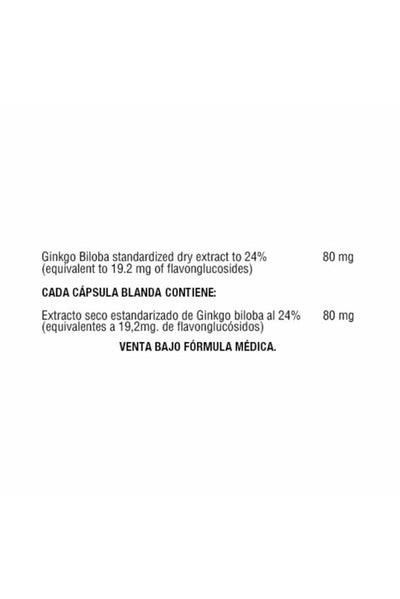 Ginkgo Biloba 80 mg
(60 Softgels)