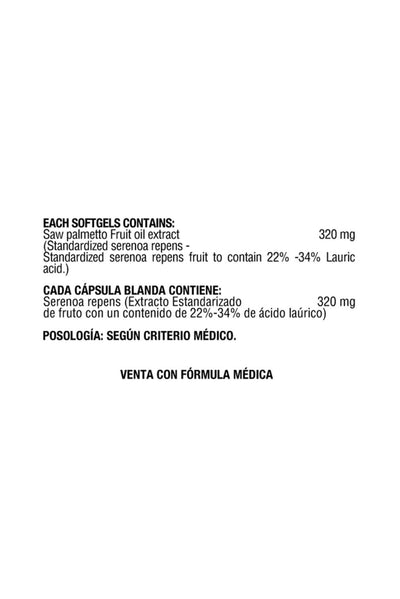 Standardized 
Saw Palmetto 320 mg
(60 Softgels)