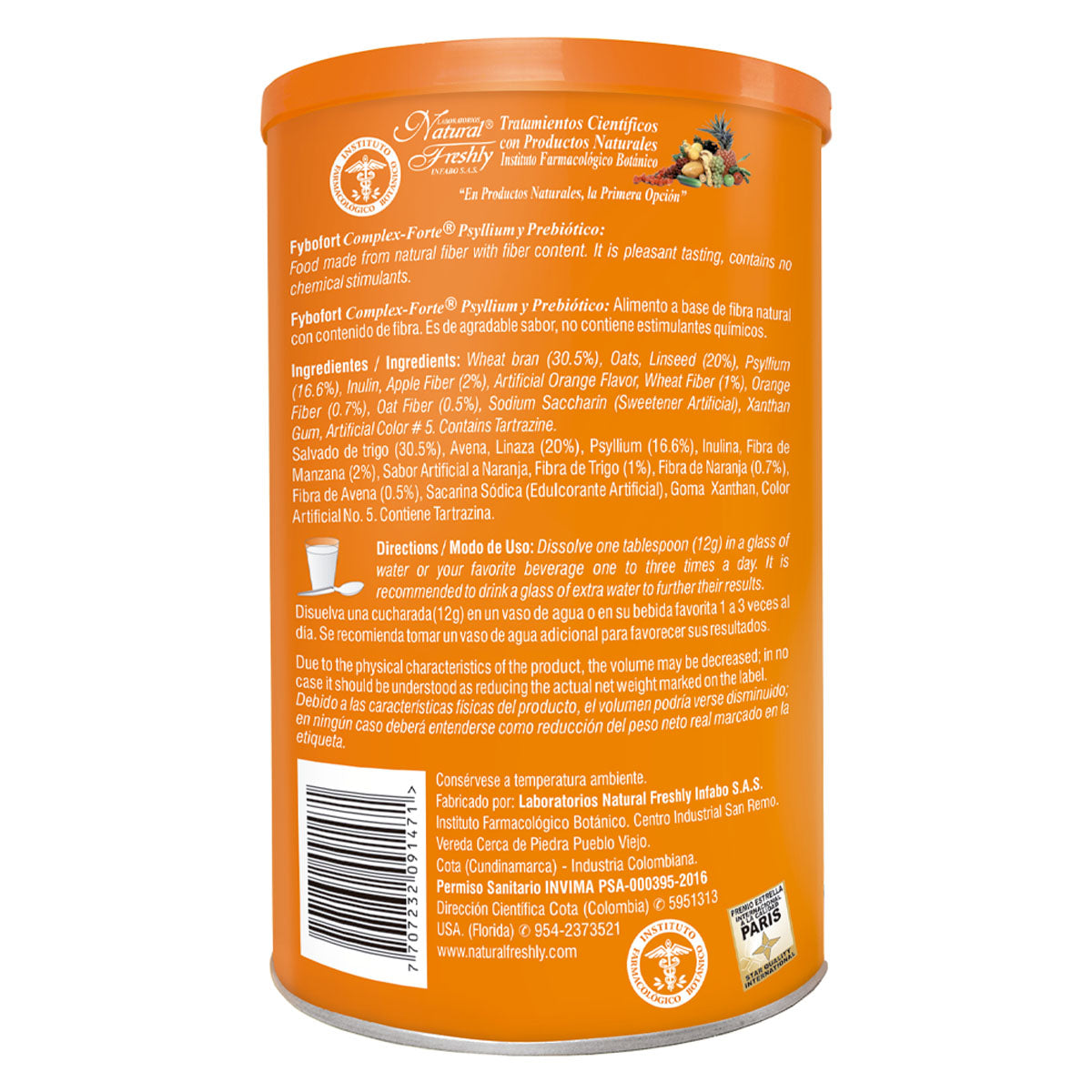 FyboFort complex Forte psyllium y prebioticox400g