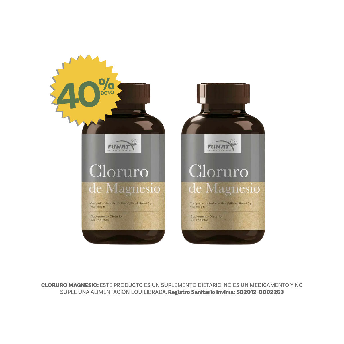 Por la compra de Cloruro Magnesio y lleva la segunda unidad con un 40% OFF