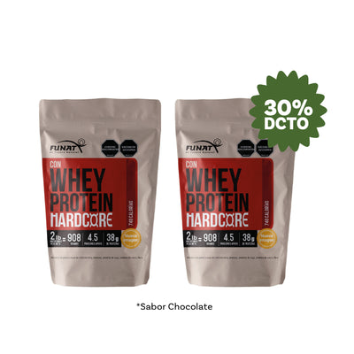 Whey protein hardcore 2lb chocolat lleva la segunda con un 30% Off