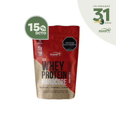 WHEY PROTEIN HARDCORE 2LB VAINILLA FUNAT 15% OFF