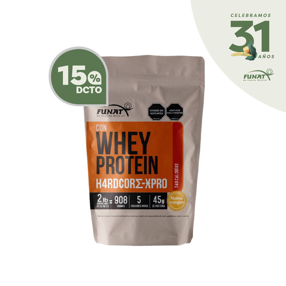 15% DE DESCUENTO EN WHEY PROTEIN HARDCORE X-PRO X 6LB