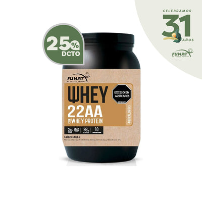 25% DE DESCUENTO EN *PD WHEY PROTEIN 22AA FUNAT X 3 LB VAINILLA