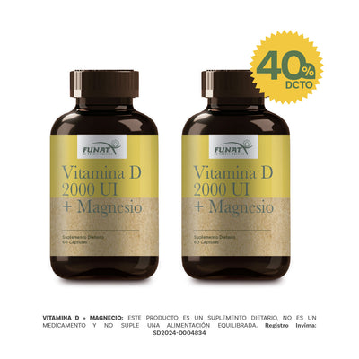 Compra  Vitamina D + Magnesio y lleva a segunda con 40% Off