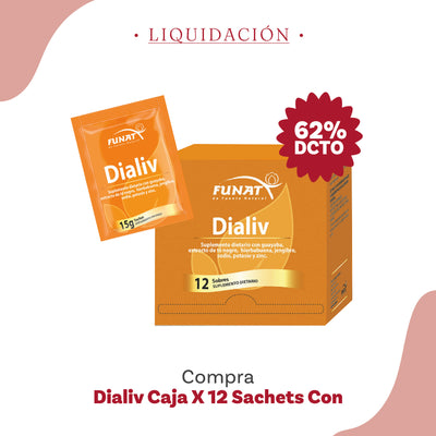 Dialiv sachet lleva caja x 12 de  dialiv antidiarreico sachet 15 g con el 62%