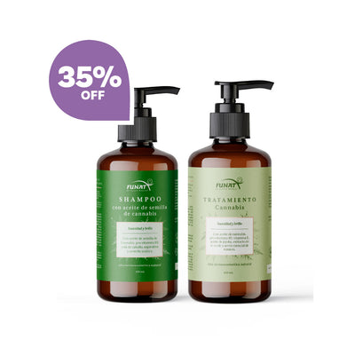 Tratamiento capilar cannabis funat x 450gr lleva shampoo de cannabis funat x 450gr con un 35% Off