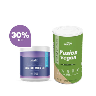 Fusion Vegan protein sin soya x 600 gr lleva Citrato de Magnesio en polvo con un 30% Off
