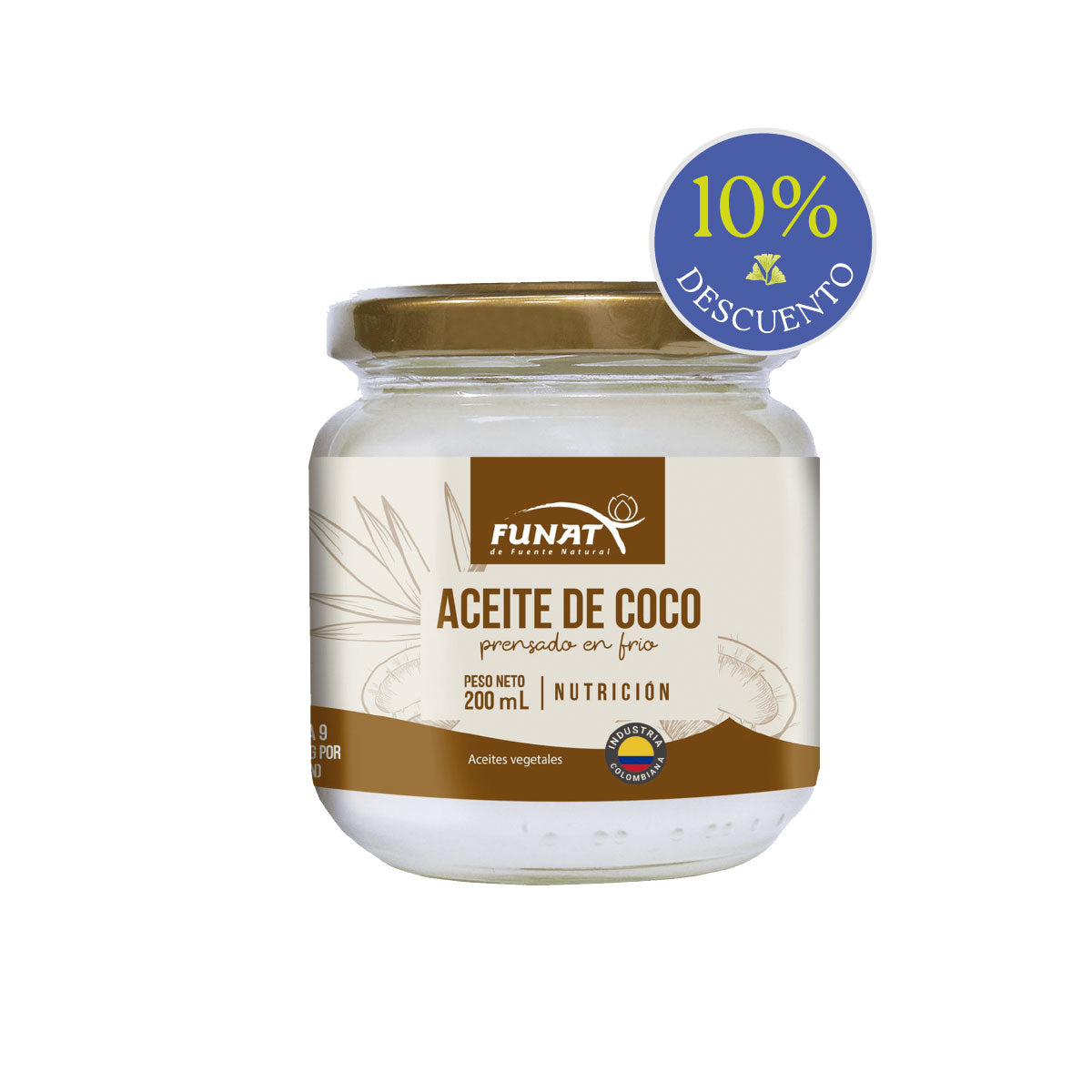 Aceite De Coco Funat X 200 Gr Off