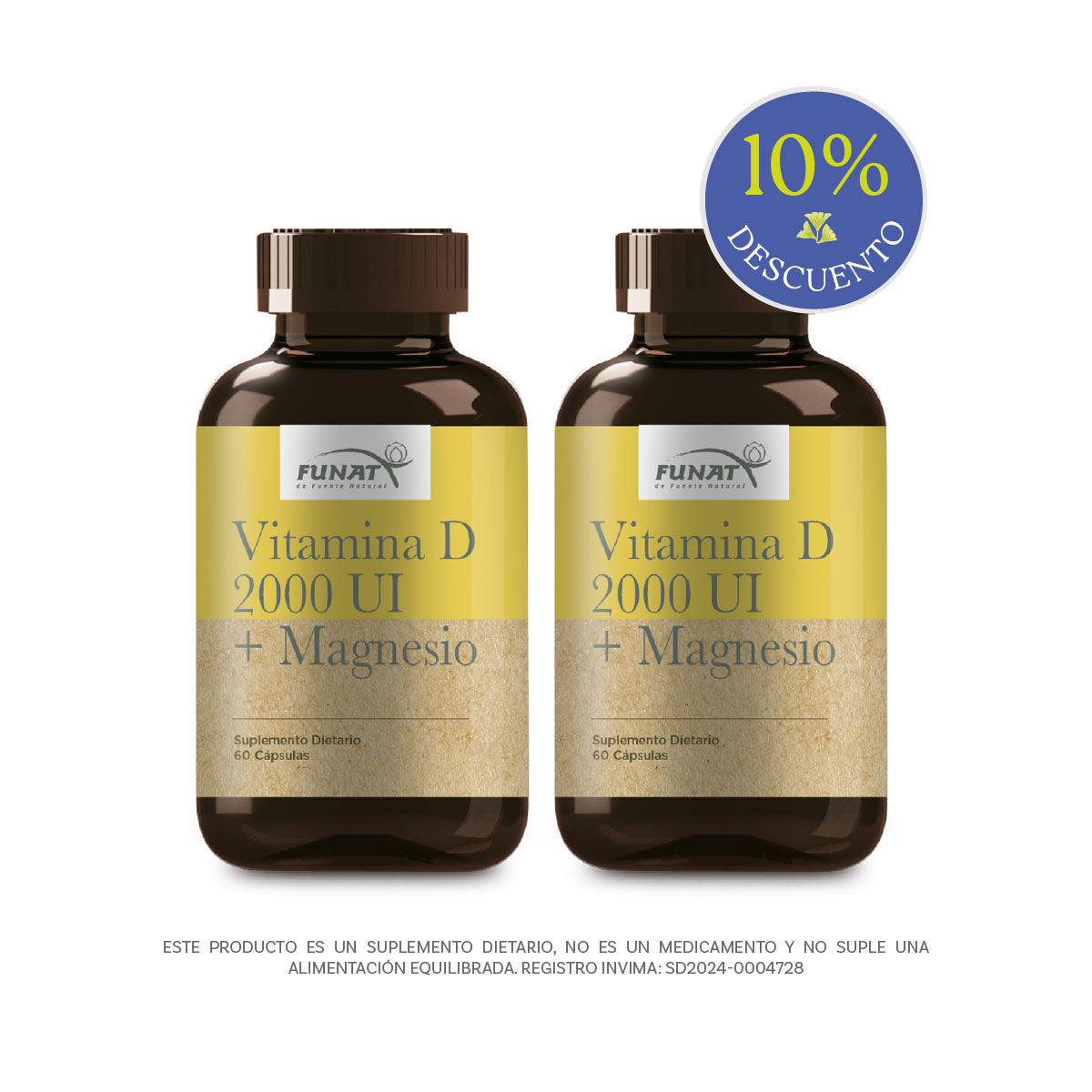 Compra de Vitamina D + Magnesio y lleva la segunda unidad con un 10% de descuento