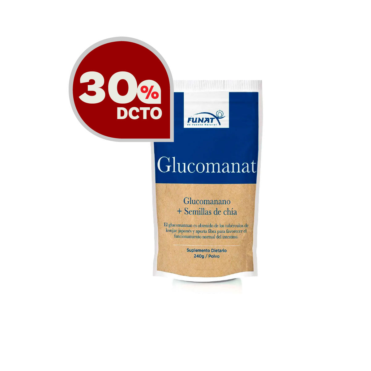 30% DE DESCUENTO EN *PD GLUCOMANAT POLVO X 240g