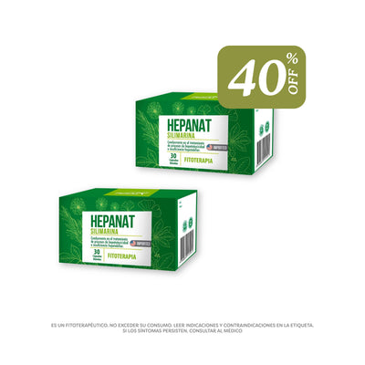 por la compra de silimarina hepanat x 30 s/g caja 3 blist lleva la segunda unidad con un 40% de descuento