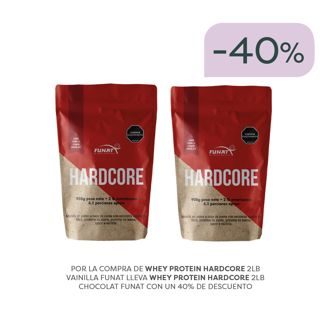 Por La Compra De Whey Protein Hardcore 2lb Vainilla Funat Lleva Whey Protein Hardcore 2lb Chocolat Funat Con Un 40% De Descuento