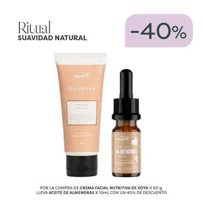 Por La Compra De Crema Facial Nutritiva De Soya, lleva Aceite De Almendras Con Un 40% Off