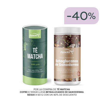 Por La Compra De Te Matcha Cofre X 100gr Lleva Betaglucanos De Ganoderma Reishi X 60 G Con Un 40% De Descuento