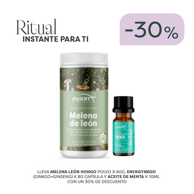 Lleva Ritual Instante Para Ti: Contiene Melena León, Energynkgo (Ginkgo+Ginseng) Y Aceite De Menta X 10ml Con Un 30% Off
