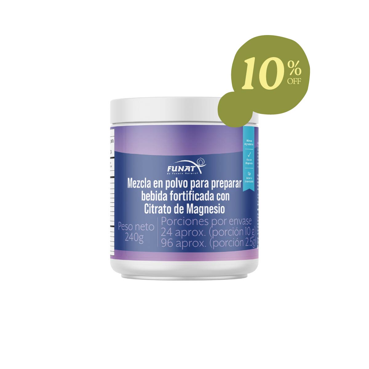 Citrato de magnesio en polvo 240Gr - 10% Off