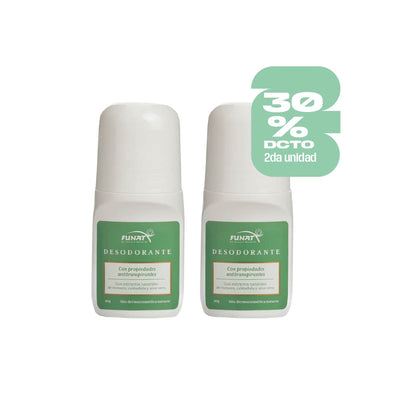 Por la compra de desodorante x 80 g lleva la segunda unidad con un 30% de descuento