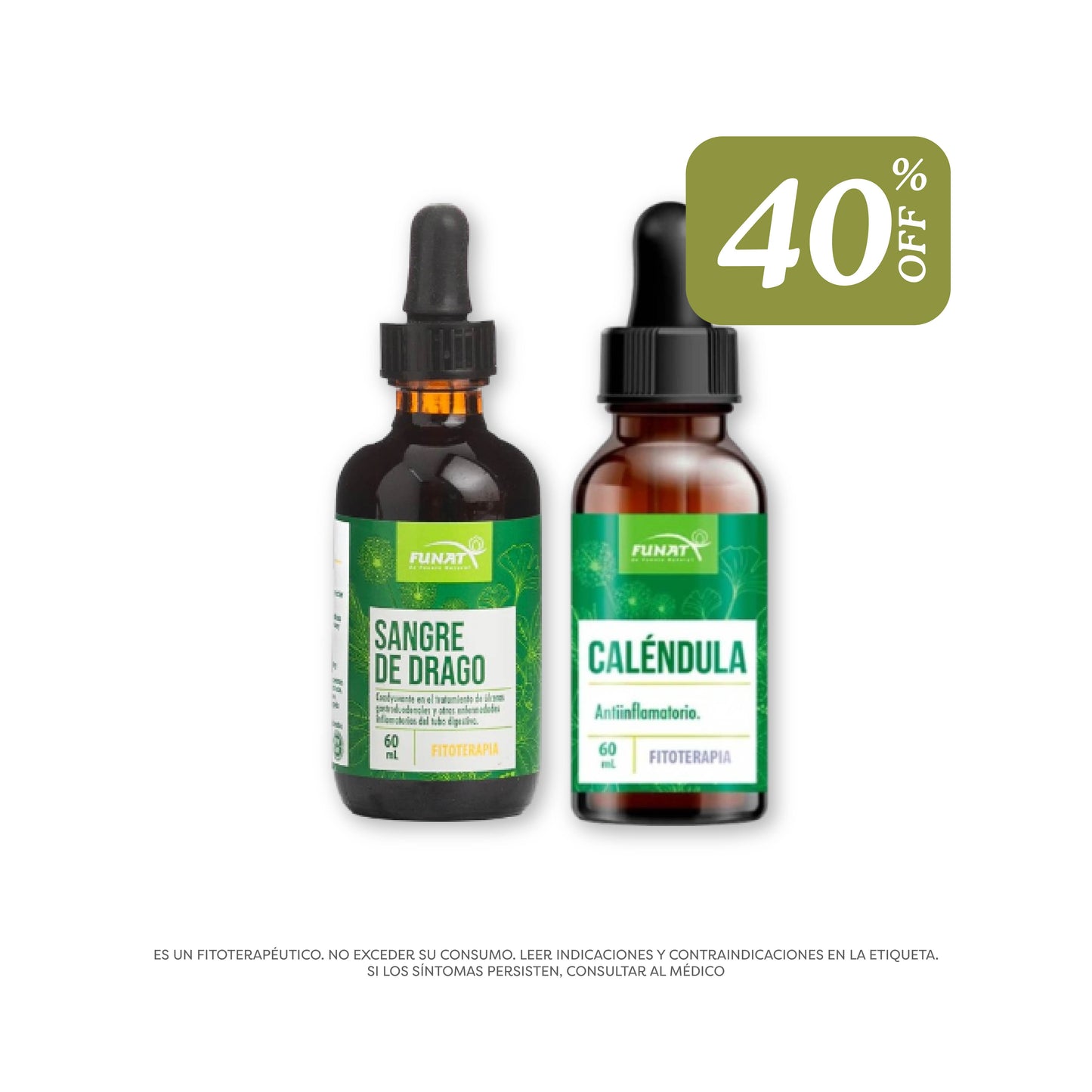 por la compra de sangre de drago extracto x 60ml lleva calendula extracto x 60 ml con un 40% de descuento
