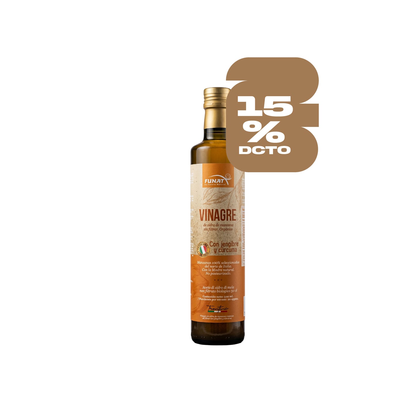 Vinagre manzana jengibre, cúrcuma - Italia Organic - 15% Off