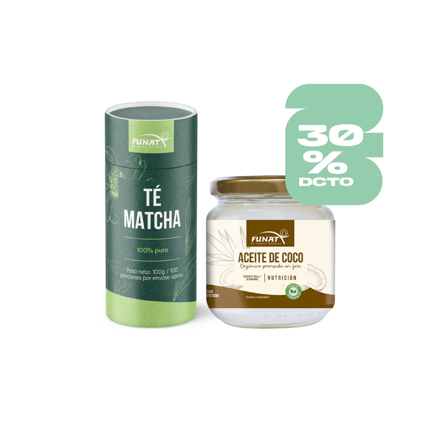 Por la compra de Té Matcha Cofre 100 g, lleva Aceite de Coco Orgánico Funat 200 ml con 30% OFF
