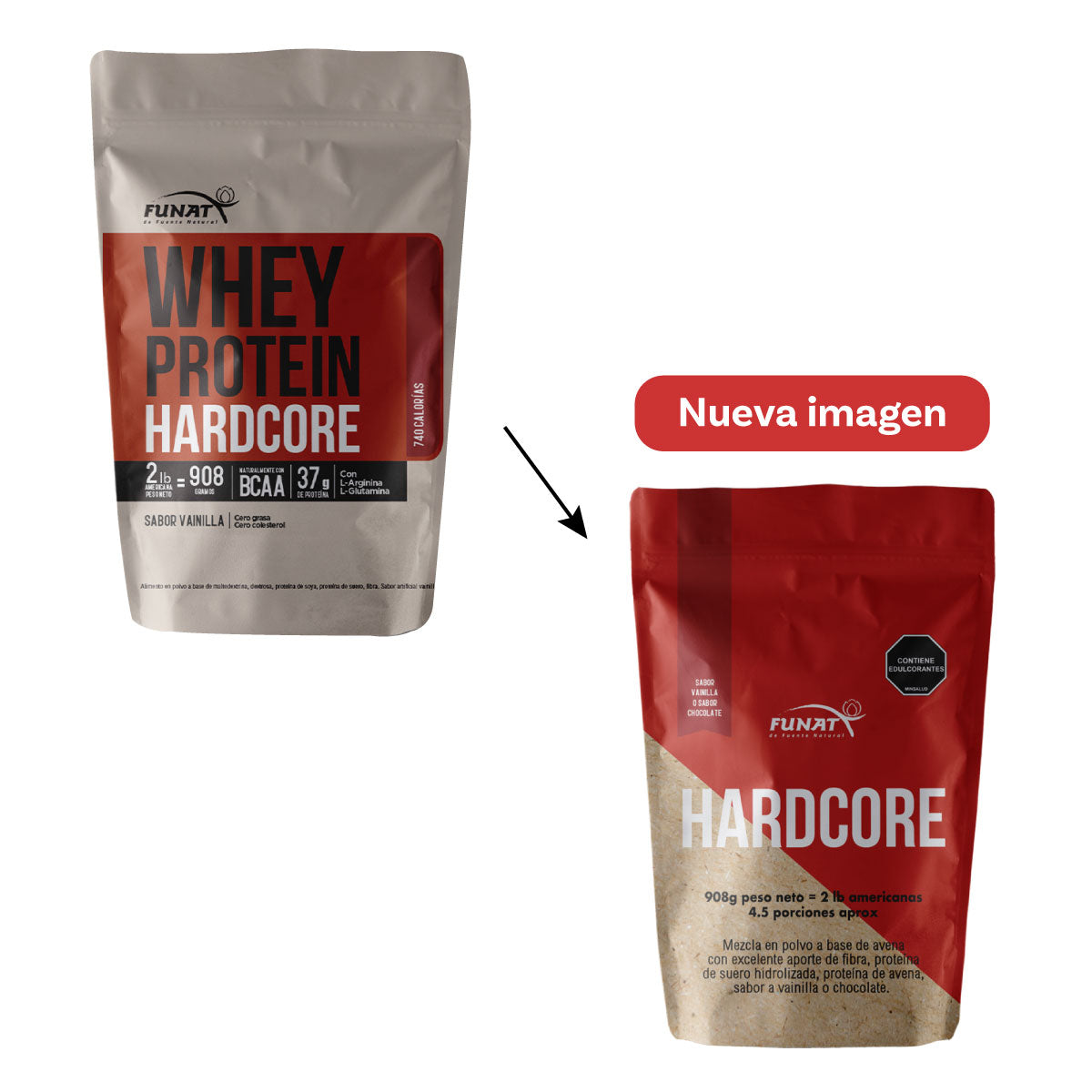 Hardcore Whey Protein Combo: 2lb vanilla + 2lb chocolate
