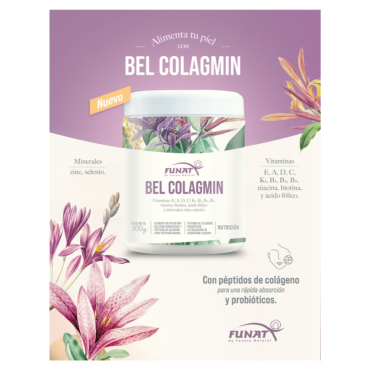 Bel Colagmin péptidos de colágeno 300 g