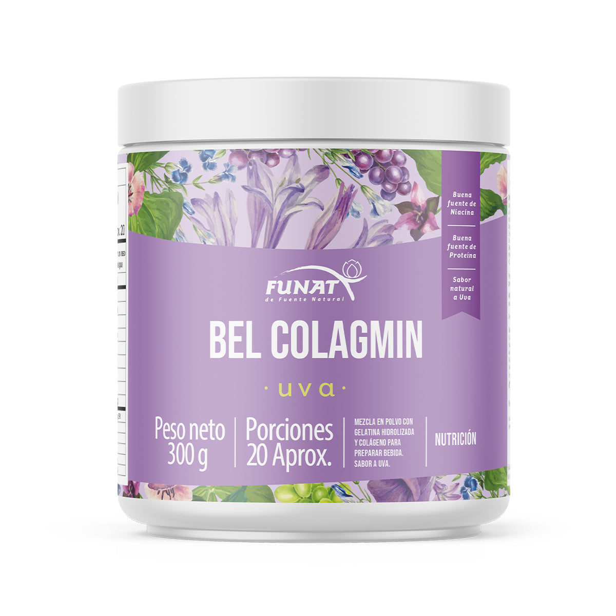 Bel colagmin x 300 gr sabor uva lleva omega 3 (dha + epa)pote x 60 caps
