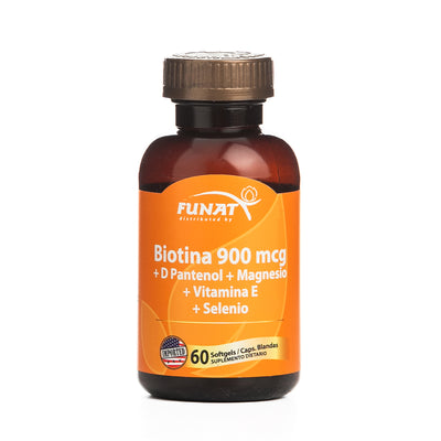 Biotina 900 mcg + D Pantenol 60 softgels